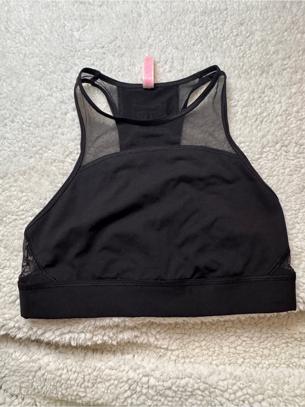 Victoria's Secret PINK Black Racerback Sports Bra with White Logo - Picture 4 of 5